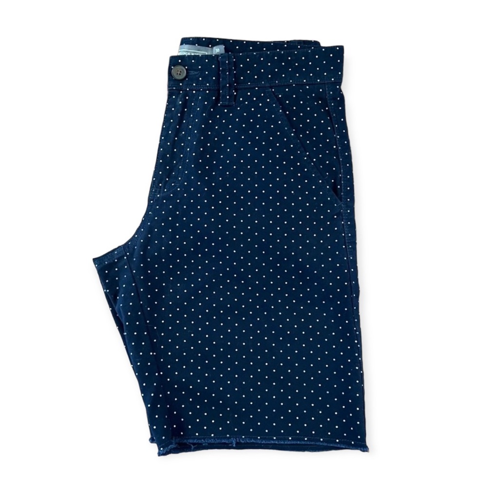 Urban Outfitters x Hawkings McGill 9”‎ Cut Off Shorts Navy Polka Dot 30